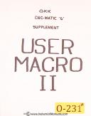 Osaka-Osaka OKK G, CNCmatic User Macro II Programming Supplement Manual-G-Macro II-OKK-01